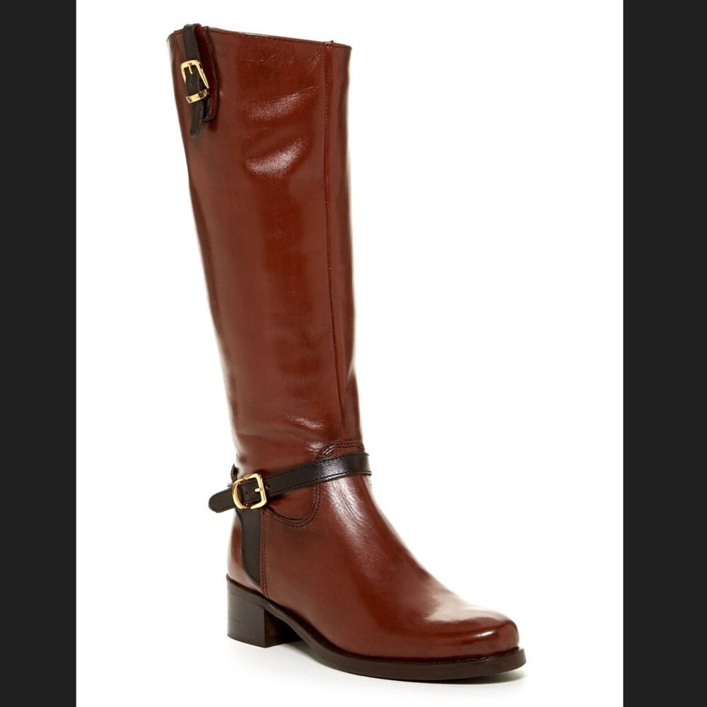 Catherine Malandrino New MILA Leather RIDING Tall BOOTS Brown/Black Women's 10